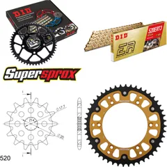 Chain Kit Stealth gold for: Gas Gas EC125 00-02/MC125 03 13-48-114 DID520ERT2(G&G) Clip