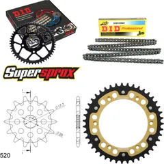 Kettensatz Stealth gold für: Gas Gas SM125 02-09 13-43-112 DID520NZ Clip