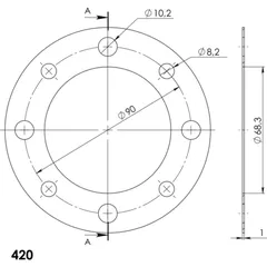 Edge-Disc Supersprox 420/34t gold ACD21434GLD