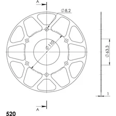 Edge-Disc Supersprox 520/44t silver ACD90544SLV
