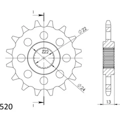 Front Sprocket Supersprox 520/17t 61500-17