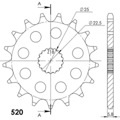 Front Sprocket Supersprox 520/17t 21185-17