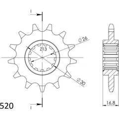 Front Sprocket Supersprox 520/14t 20608-14