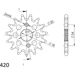 Front Sprocket Supersprox 420/14t 20211-14