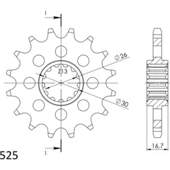 Front Sprocket Supersprox 525/14t 20612-14