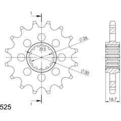 Silent Front Sprocket Supersprox 525/16t 20612S16