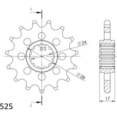 Front Sprocket Supersprox 525/14t 20515-14