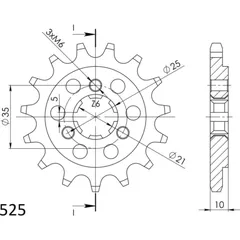 Front Sprocket Supersprox 525/14t 22602-14