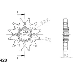 Front Sprocket Supersprox 428/12t 73203-12