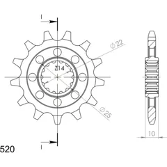 Front Sprocket Supersprox 520/13t 20250-13