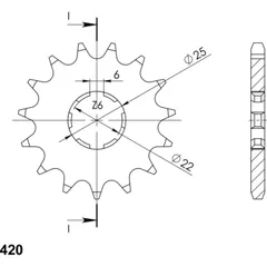 Front Sprocket Supersprox 420/14t