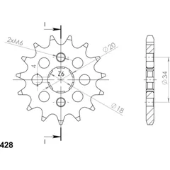 Front Sprocket Supersprox 428/15t 20200-15