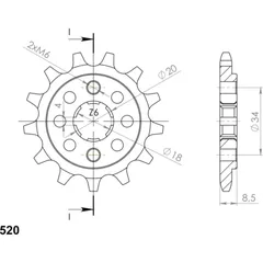 Front Sprocket Supersprox 520/13t 20317-13