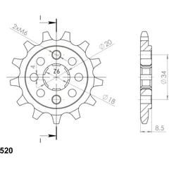 Front Sprocket Supersprox 520/14t 20317-14