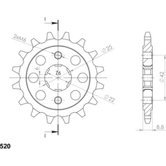 Front Sprocket Supersprox 520/15t 20401-15