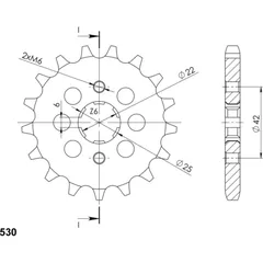 Front Sprocket Supersprox 530/16t 20400-16