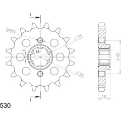 Front Sprocket Supersprox 530/16t 20402-16