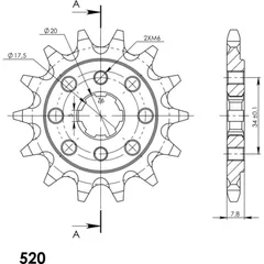 Front Sprocket Supersprox 520/14t 20305-14