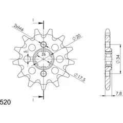 Front Sprocket Supersprox 520/15t 20305-15