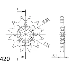 Front Sprocket Supersprox 420/14t 22103-14
