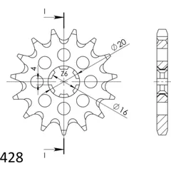 Front Sprocket Supersprox 428/15t 20416-15