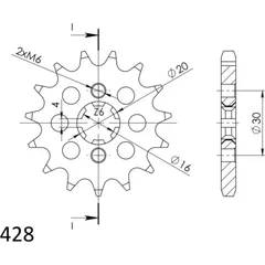 Front Sprocket Supersprox 428/13t 24200-13