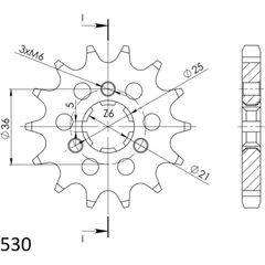 Front Sprocket Supersprox 530/16t 22502-16