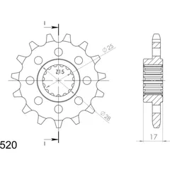 Front Sprocket Supersprox 520/16t 52625-16