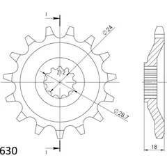 Front Sprocket Supersprox 630/14t 24802-14