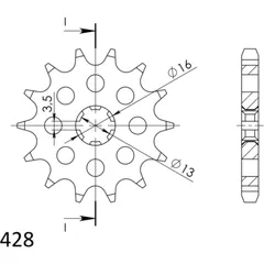Front Sprocket Supersprox 428/13t 21102-13