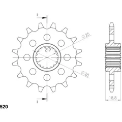 Front Sprocket Supersprox 520/17t 61601-17