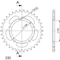 Alu-Rear Sprocket / Chain Wheel Supersprox 530/34t black