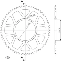 Alu-Rear Sprocket / Chain Wheel Supersprox 420/62t gold 92114AS62