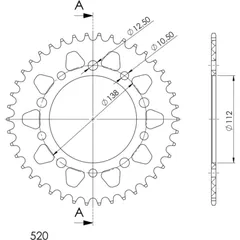 Alu-Rear Sprocket / Chain Wheel Supersprox 520/41t black 11509AK41