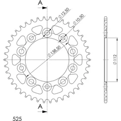 Alu-Rear Sprocket / Chain Wheel Supersprox 525/41t black