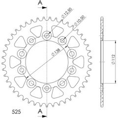 Alu-Rear Sprocket / Chain Wheel Supersprox 525/45t red
