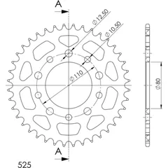 Alu-Rear Sprocket / Chain Wheel Supersprox 525/40t black