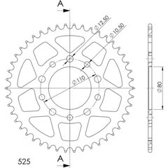 Alu-Rear Sprocket / Chain Wheel Supersprox 525/46t black