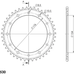 Alu-Rear Sprocket / Chain Wheel Supersprox 530/43t red