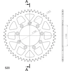 Alu-Rear Sprocket / Chain Wheel Supersprox 520/50t black 93314AK50