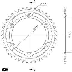 Alu-Rear Sprocket / Chain Wheel Supersprox 525/42t black 14506AK42