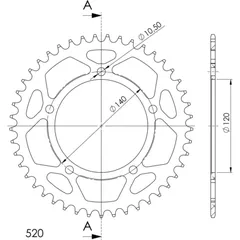 Alu-Kettenrad Supersprox 520/46Z gold 15605AS46