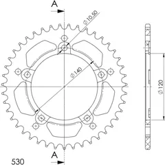Alu-Rear Sprocket / Chain Wheel Supersprox 530/43t black 87603AK43