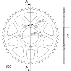 Alu-Rear Sprocket / Chain Wheel Supersprox 520/50t red 15401AR50