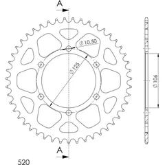 Alu-Rear Sprocket / Chain Wheel Supersprox 520/47t black 87502AK47