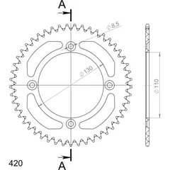 Alu-Kettenrad Supersprox 420/49Z gold