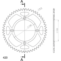 Alu-Rear Sprocket / Chain Wheel Supersprox 420/55t black