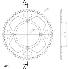 Alu-Rear Sprocket / Chain Wheel Supersprox 420/56t black