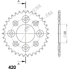 Alu-Rear Sprocket / Chain Wheel Supersprox 420/34t red