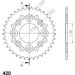 Alu-Rear Sprocket / Chain Wheel Supersprox 420/37t black